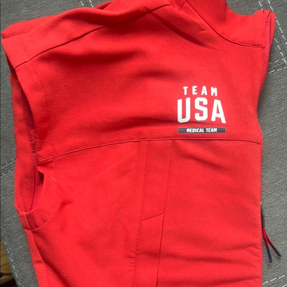 Figs Red Team USA Medical Team Ankle & Cropped Jumpsuit